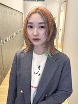 ジアン テラス(GIEN TERRASSE)&nbsp;design color/オレンジ×ベージュ/顔周りレイヤーボブ@重里