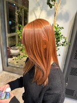 ヲタク(wotaku.) オレンジカラーオレンジベージュ暖色カラーダブルカラーブリーチ