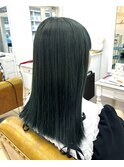 カーキアッシュ/グリーン/ダークカラー/切りっぱなし/20代/30代