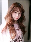 顔周りレイヤーデジタルパーマロングおくれ毛_F20464
