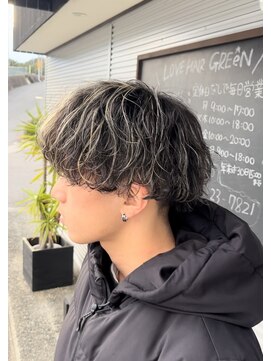 ラブヘアーグリーン(LOVEHAIRGREeN) メッシュ×波巻きパーマ