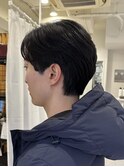 韓国マッシュスペインカールスパイキーショートブルーブラック