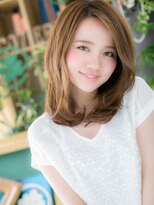 カバーヘア ブリス 北浦和(COVER HAIR bliss)&nbsp;かき上げバング抜け感マロンベージュミディh4北浦和20代30代40代