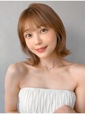 くびれヘア美髪艶感ナチュラルカールセミディエアリーカール