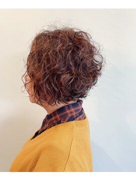 ピュアソウル(Pure Soul) くせ毛を活かすレイヤーボブ　白髪ぼかしハイライト