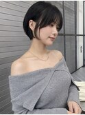 韓国風◎シースルーバングショート×透明感カラー×アッシュ