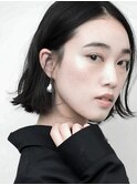 【ミディアム/大人黒髪、センターパート外ハネクールボブ】tomo
