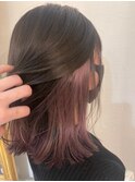 マロンベージュ/Aラインボブ/かきあげバング[上尾/上尾駅]