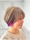 ハイトーンショート☆インナーラベンダー【suiw】昭和町/天王寺