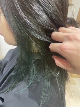 アクト 三鷹店(ACT) インナーカラー　グリーン×ダークブラウン