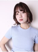 似合わせカット美髪切りっぱなしボブピンクブラウン0402