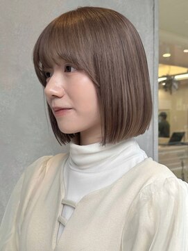 ガーデンヨコハマ(GARDEN YOKOHAMA) ハイトーンボブベージュブリーチ小顔グレージュ似合わせカット