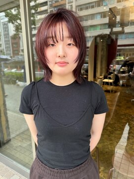 ハマモト ボルドーカラー/顔まわりカット