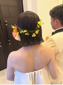 生花でバックカチューシャ