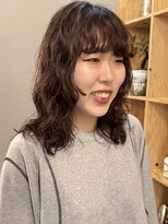 サンプラス(san+)&nbsp;スパイラルパーマレイヤーパーマ前髪パーマブラウン/木梨健太