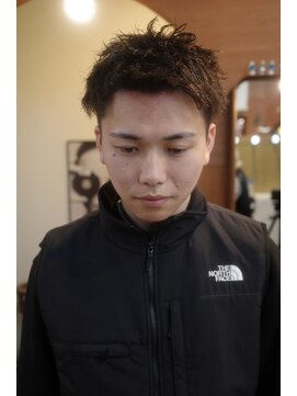 エディ(Edy) メンズスパイキーショートツイストピンパーマ刈り上げ眉毛カット