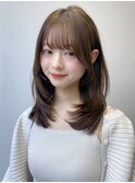前髪 &nbsp;ワンホンレイヤー ダークパープル レイヤーカット"