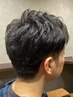 【ダメージ軽減パーマ】メンズカット+アイロンパーマ+シェービング
