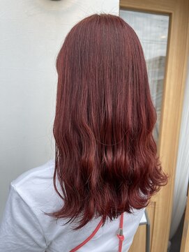 ステラ ヘア デザイン サロン(STELLA hair design salon) 夏に映えるピンクレッドカラー 【由比藤】