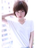 大人かわいいモーブカラー小顔ショートボブ【Cloud zero】