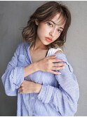 Aラインボブ/フェザーバング/カーキグレージュ/髪質改善20代30代
