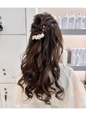 結婚式ヘアセット/ふわふわ巻き髪/ハーフアップ