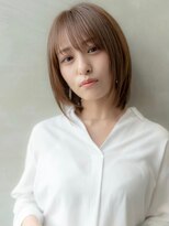 イオ 本厚木(io)&nbsp;20代30代大人かわいいシースルーバングボブベージュカラー