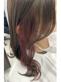 ピンクイヤリングカラー×透明感カラー