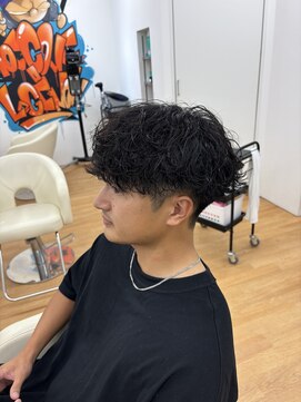 ビカム 名駅(become) 波巻きスパイラルパーマ×大人の刈り上げメンズマッシュ