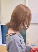 ブラウンベージュカラーケアブリーチ佐賀ミルクティーグレージュ