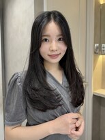 レイヤー　ストレート　暗髪
