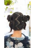 【浴衣のヘアセット】ゆるかわ浴衣のセット