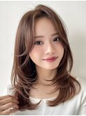前髪イメチェンピンクベージュアンブレラカラークールショート