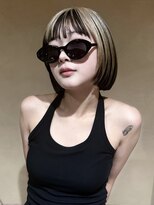 ロウROW)&nbsp;ポイントブリーチカラー ボブ レイヤーボブ ポイントカラー