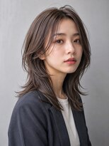 トリニティ(trinity)&nbsp;髪質改善カラー アッシュブラウン ミディアムウルフ 豊見城