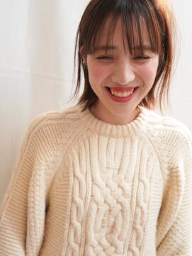 ヌース(NOUS) 【NOUS】切りっぱなしボブ×ベージュ/透明感あるBOBに《天神》