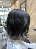 ダークグレイアッシュ 切りっぱなし外ハネボブ