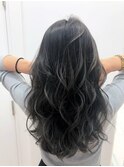 デザインカラーレイヤーカットウェットヘアオリーブベージュ