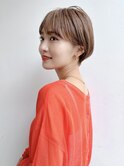 大人ショート 前髪あり 丸みひし形 丸顔面長エラ張り絶壁 K1126
