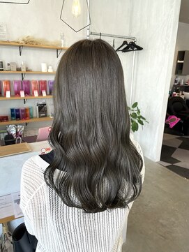 シェル 津山の手店(shel) 30代40代髪質改善艶カラー【オリーブグレージュ】レイヤー