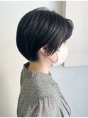 横浜タッセルボブショコラブラウン切りっぱなしボブショートボブ