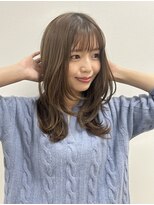 ノア 三宮店(NOA)&nbsp;小顔似合わせカットロングレイヤー/マロンベージュカラー