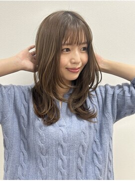 ノア 三宮店(NOA) 小顔似合わせカットロングレイヤー/マロンベージュカラー