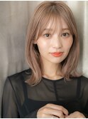 ホワイトグレージュ小顔くびれヘアウルフカットY上尾10代20代