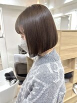 エン バイ ユアーズヘア 銀座店(eN° by youres hair) 前下がりボブ 切りっぱなしボブ 縮毛矯正 地毛風ストレート 銀座