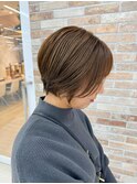 20代・30代丸みショート×アッシュカラー