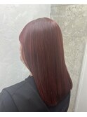 ブリーチなしピンクレッドカラー　溝の口ai