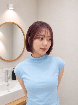 フォト 新宿三丁目(foto) 地毛風縮毛矯正韓国風顔まわりレイヤー小顔ボブ切りっぱなしボブ