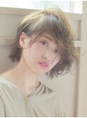 大人ショートボブ×斜めバング 小顔 川崎