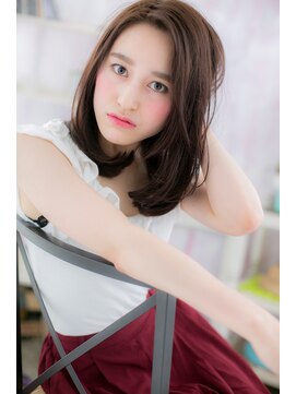 ミック 日暮里店(miq) マロンブラウンxアシンメトリー無造作ワンカールa1